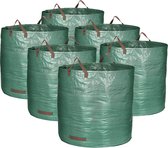 6x tuinzak met handvatten - opvouwbare tuinafvalzak XXL - scheurvaste opvouwbare afvalbak voor blad en groenafval