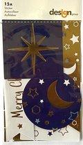 Kerst Cadeau Stickers - Folie bedrukt - 15 Stuks