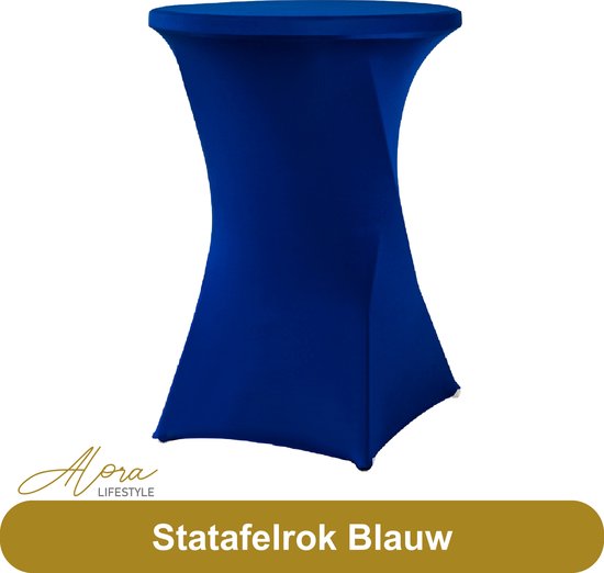 Jupe de table de bar Blauw 80 cm - Jupe de table Alora pour table de bar - Housse de table de bar - Mariage - Cocktail - Rok extensible