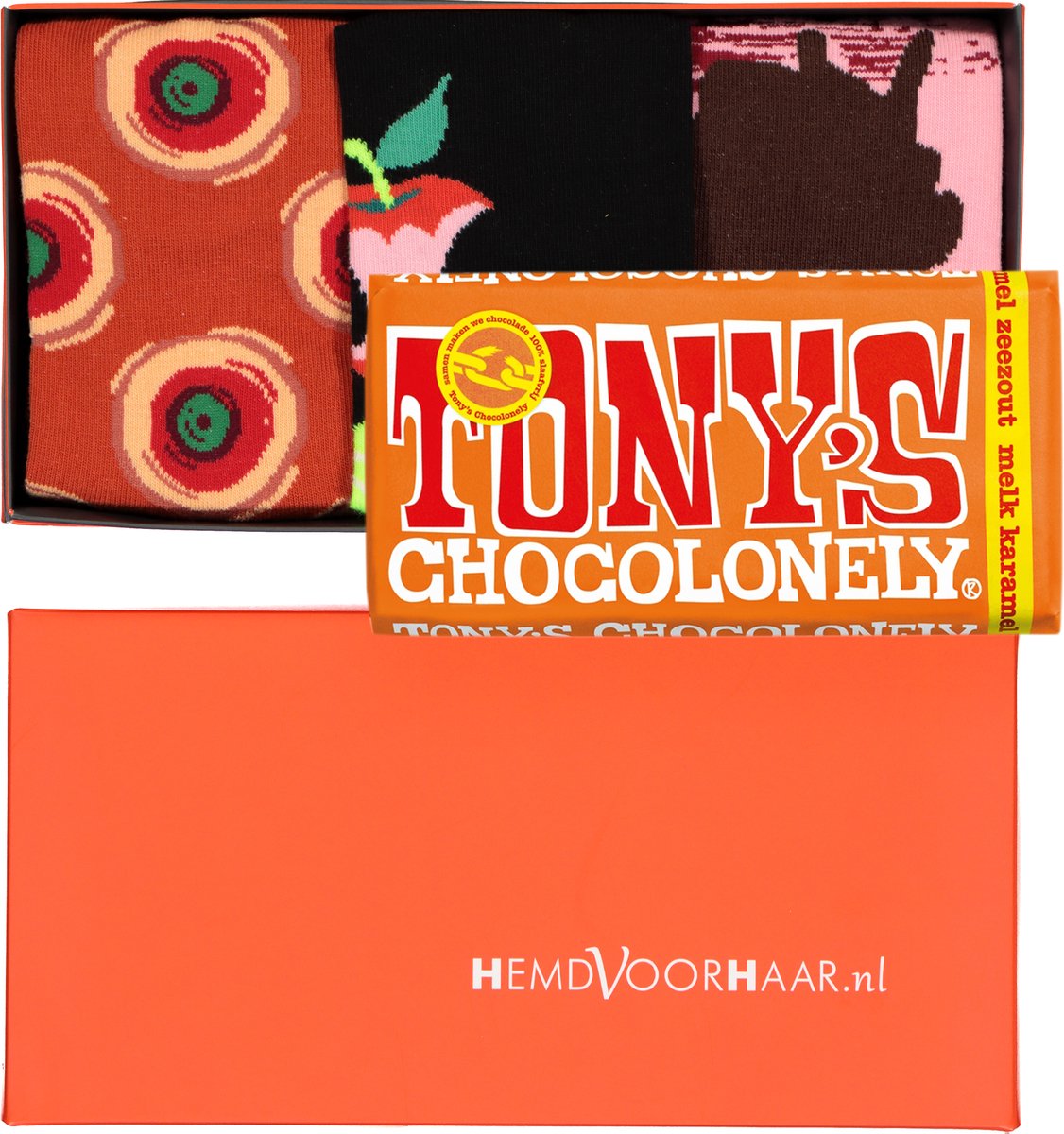 Spiri Happy Chocolade Giftbox - Oranje energie - Maat: 41-46