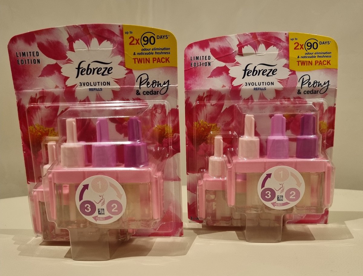 Ambi Pur Febreze 3 Volution Peony & Cedar 2xTwin pack 2x40ml