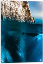 WallClassics - Poster de jardin - Plongeur sous Water - 60x80 cm Photo sur poster de jardin (décoration murale pour extérieur et intérieur)