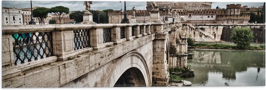 WallClassics - Vlag - Stad Rome - 60x20 cm Foto op Polyester Vlag