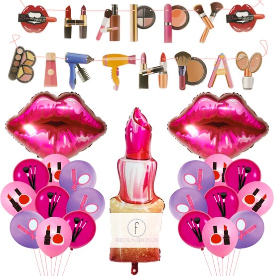 Thème d'anniversaire de Maquillage - joyeux anniversaire mode et spa -  fille girly... | bol.com