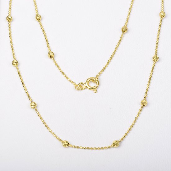 MeYuKu - Bijoux- chaîne en or 14 carats - 15 mini perles
