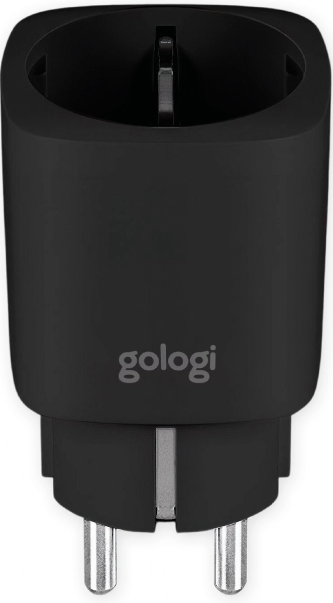 Gologi Slimme stekker - Smart plug - Tijdschakelaar & Energiemeter - WIFI - Google Home & Amazon Alexa - Zwart