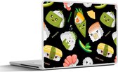 Laptop sticker - 14 inch - Kawaii - Sushi - Patronen - 32x5x23x5cm - Laptopstickers - Laptop skin - Cover