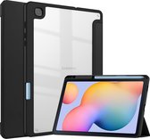 Housse pour tablette compatible avec Samsung Galaxy Tab S6 Lite (2022 / 2020) - Étui à trois volets avec fonction Auto/Wake et fermeture magnétique - Zwart