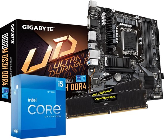 Azerty Upgradekit 12400F – Upgradekit – Intel Core i5-12400F – Gigabyte B660M moederbord – 16 GB 3600 Mhz DDR4