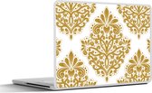 Laptop sticker - 13.3 inch - Vintage - Bloemen - Goud - Patronen - 31x22,5cm - Laptopstickers - Laptop skin - Cover