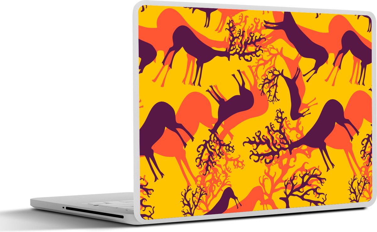 Laptop sticker - 14 inch - Patronen - Hert - Kleuren - 32x5x23x5cm - Laptopstickers - Laptop skin - Cover