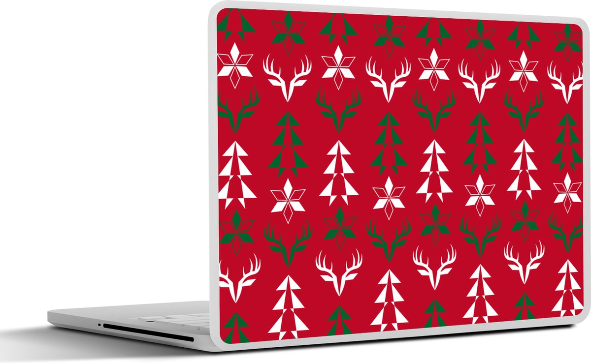 Laptop sticker - 17.3 inch - Hert - Patroon - Kerst - 40x30cm - Laptopstickers - Laptop skin - Cover