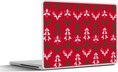 Laptop sticker - 17.3 inch - Hert - Patroon - Kerst - 40x30cm - Laptopstickers - Laptop skin - Cover