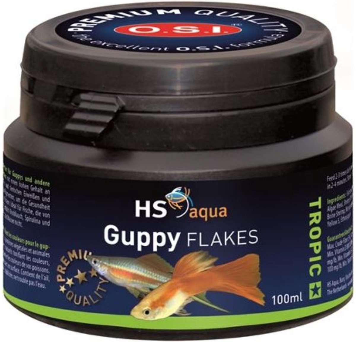 HS aqua - Guppy flakes voor guppies - 100 ml/18g