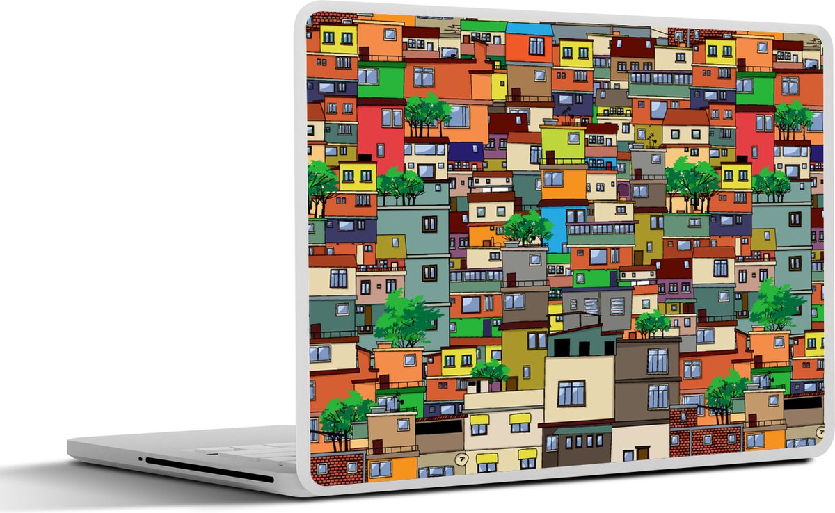 Laptop sticker - 13.3 inch - Patronen - Gebouwen - Zentangle - 31x22,5cm - Laptopstickers - Laptop skin - Cover