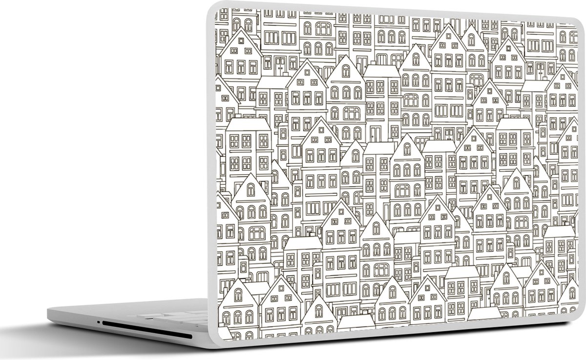 Laptop sticker - 13.3 inch - Huis - Patronen - Skyline - 31x22,5cm - Laptopstickers - Laptop skin - Cover