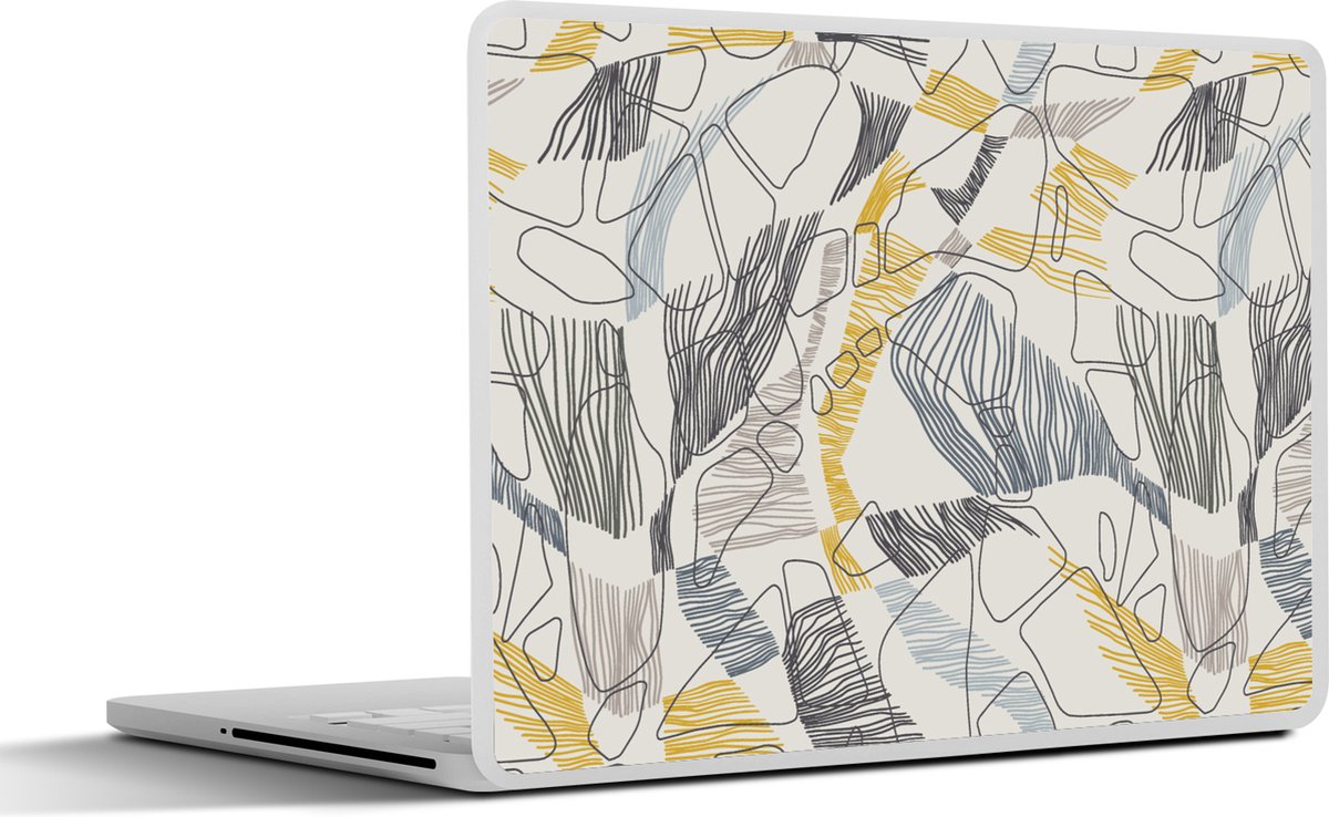 Laptop sticker - 12.3 inch - Line Art - Jungle - Patronen - Goud - 30x22cm - Laptopstickers - Laptop skin - Cover