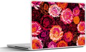 Laptop sticker - 15.6 inch - Rozen - Patronen - Bloemen - 36x27,5cm - Laptopstickers - Laptop skin - Cover