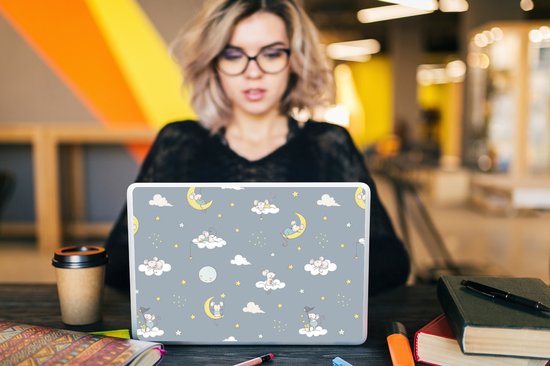 Autocollant pour ordinateur portable - 13,3 pouces - Souris - Lune - Motifs - 31x22,5 cm - Autocollants pour ordinateur portable - Skin pour ordinateur portable - Couverture