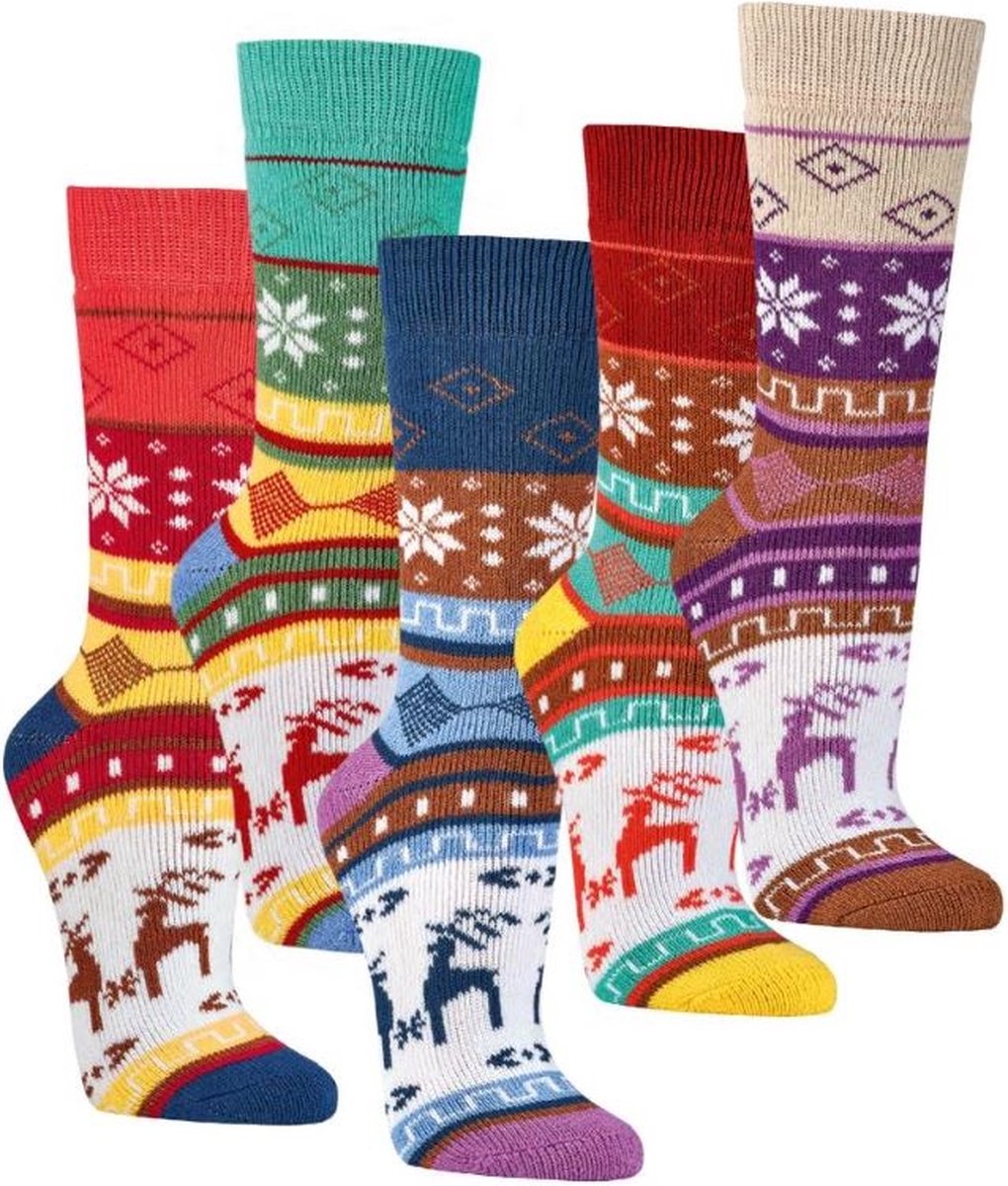 THERMO Hygge sokken | Kerst/ Winter sokken | Katoen | Unisex| Set van 4 paar | Maat 35/38
