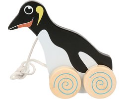 Nature planet - trekdiertje pinguÃ¯n - 1x - multi kleur - hout -15 x 12 cm