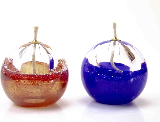 Olielamp lont - Olielamp glas - Olielamp binnen - Olielampjes voor op tafel - Rood van Merkloos — afbeelding 3