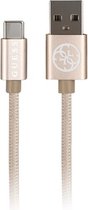 Guess Gevlochten USB-A naar Apple Lightning Kabel (1.5m) - Goud