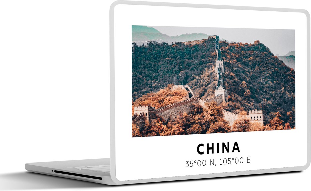 Laptop sticker - 17.3 inch - Chinese Muur - Herfst - Azië - 40x30cm - Laptopstickers - Laptop skin - Cover