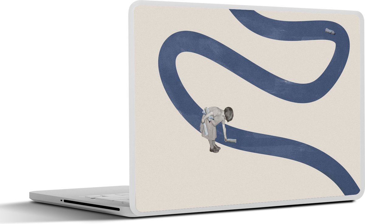 Laptop sticker - 17.3 inch - Meisje - Recycle - Vintage - 40x30cm - Laptopstickers - Laptop skin - Cover