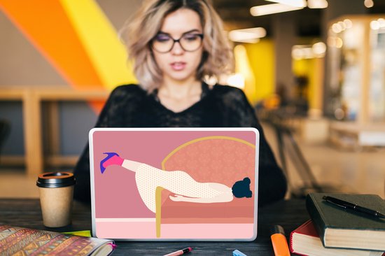 Autocollant pour ordinateur portable - 13,3 pouces - Vintage - Femmes - Pastel - 31x22,5 cm - Autocollants pour ordinateur portable - Peau pour ordinateur portable - Couverture