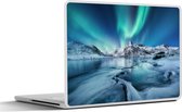 Laptop sticker - 14 inch - Noorderlicht - Sneeuw - IJs - Noorwegen - 32x5x23x5cm - Laptopstickers - Laptop skin - Cover