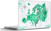 Laptop sticker - 12.3 inch - Wereldkaart - Europa - Verf - 30x22cm - Laptopstickers - Laptop skin - Cover
