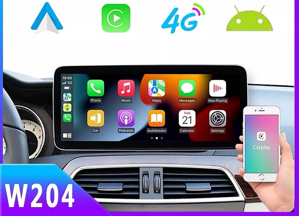 Mercedes C Klasse W204 W205 Multimedia Autoradio Navigatie Bluetooth CarPlay WiFi DAB+