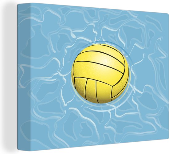 Foto: Canvas schilderij een illustratie van een waterpolo bal 40x30 cm wanddecoratie