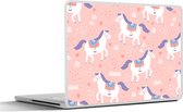 Laptop sticker - 13.3 inch - Paard - Hart - Patronen - 31x22,5cm - Laptopstickers - Laptop skin - Cover
