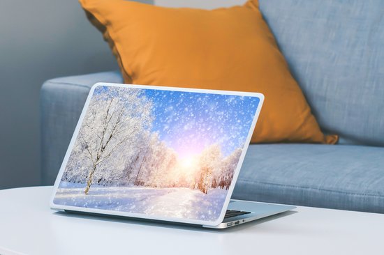 Autocollant pour ordinateur portable - 12,3 pouces - Neige - Soleil - Hiver - 30x22cm - Autocollants pour ordinateur portable - Skin pour ordinateur portable - Housse