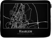 Laptophoes 14 inch - Plattegrond - Haarlem - Stadskaart - Kaart - Laptop sleeve - Binnenmaat 34x23,5 cm - Zwarte achterkant