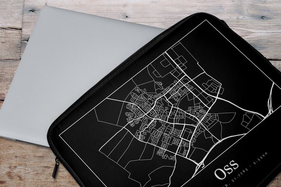 Housse pour ordinateur portable 15,6 pouces - Oss - Carte - Plan de la ville - Carte - Housse pour ordinateur portable - Dimensions intérieures 39,5x29,5 cm