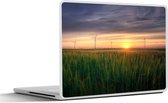 Laptop sticker - 14 inch - Windmolen - Zon - Gras - 32x5x23x5cm - Laptopstickers - Laptop skin - Cover