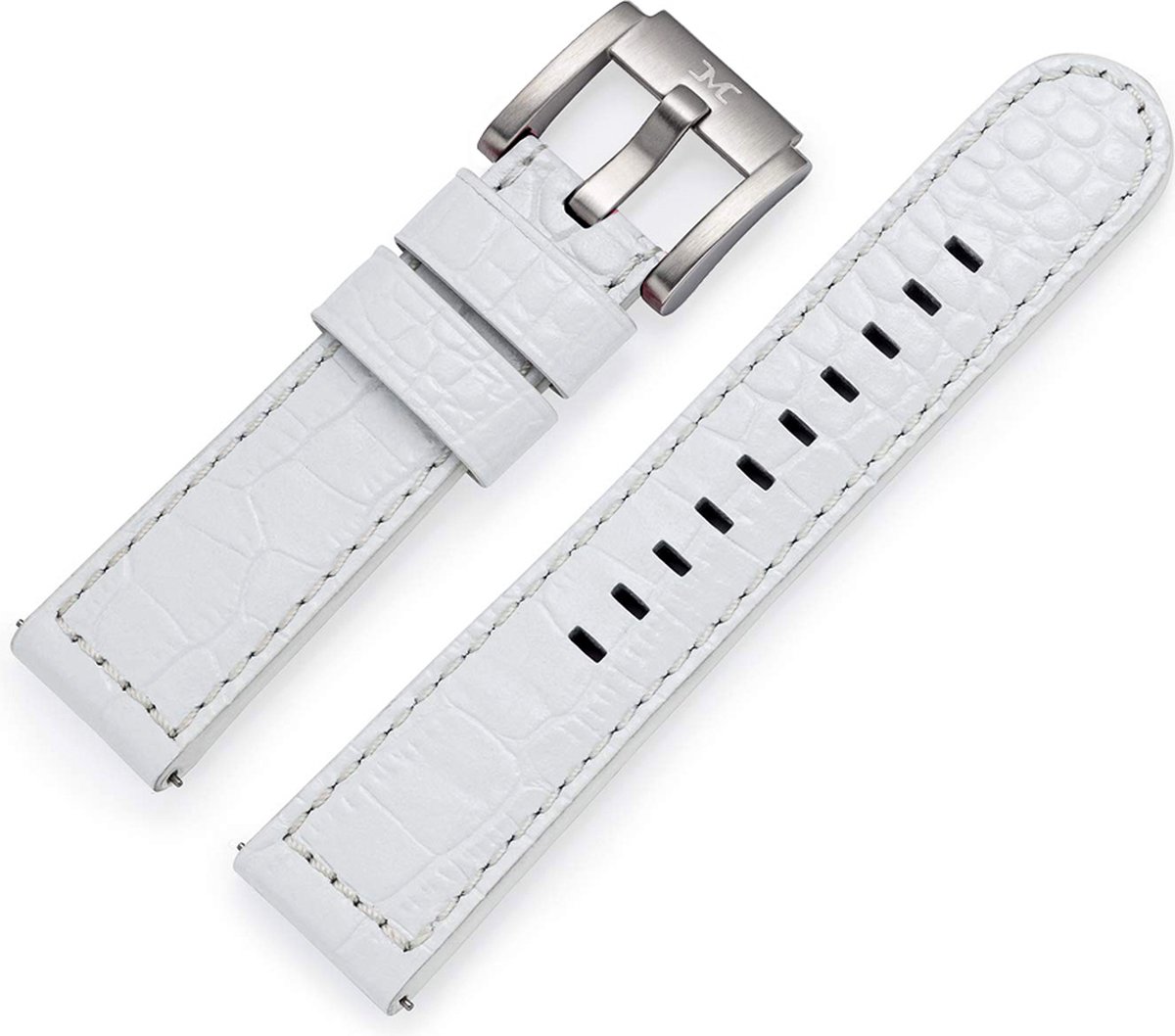 Marc Coblen - TW Steel Horlogeband Wit Leer Alligator 22mm