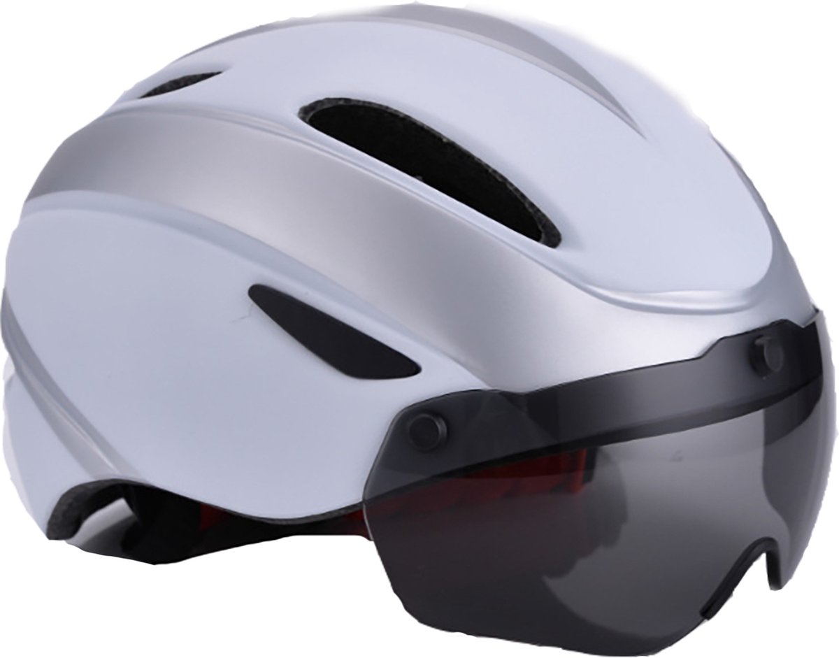 Pro Care Excellent Quality® Fietshelm - Kind - UV400 Vizier Met Magneet Aansluiting - Verstelbare Kinderhelm - 50-55cm - WhiteRock UNISEX - 3 tot 16 jaar