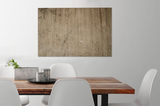 Peinture sur toile murale - Zwart - Beige - Structure - 60x40 cm - Décoration murale