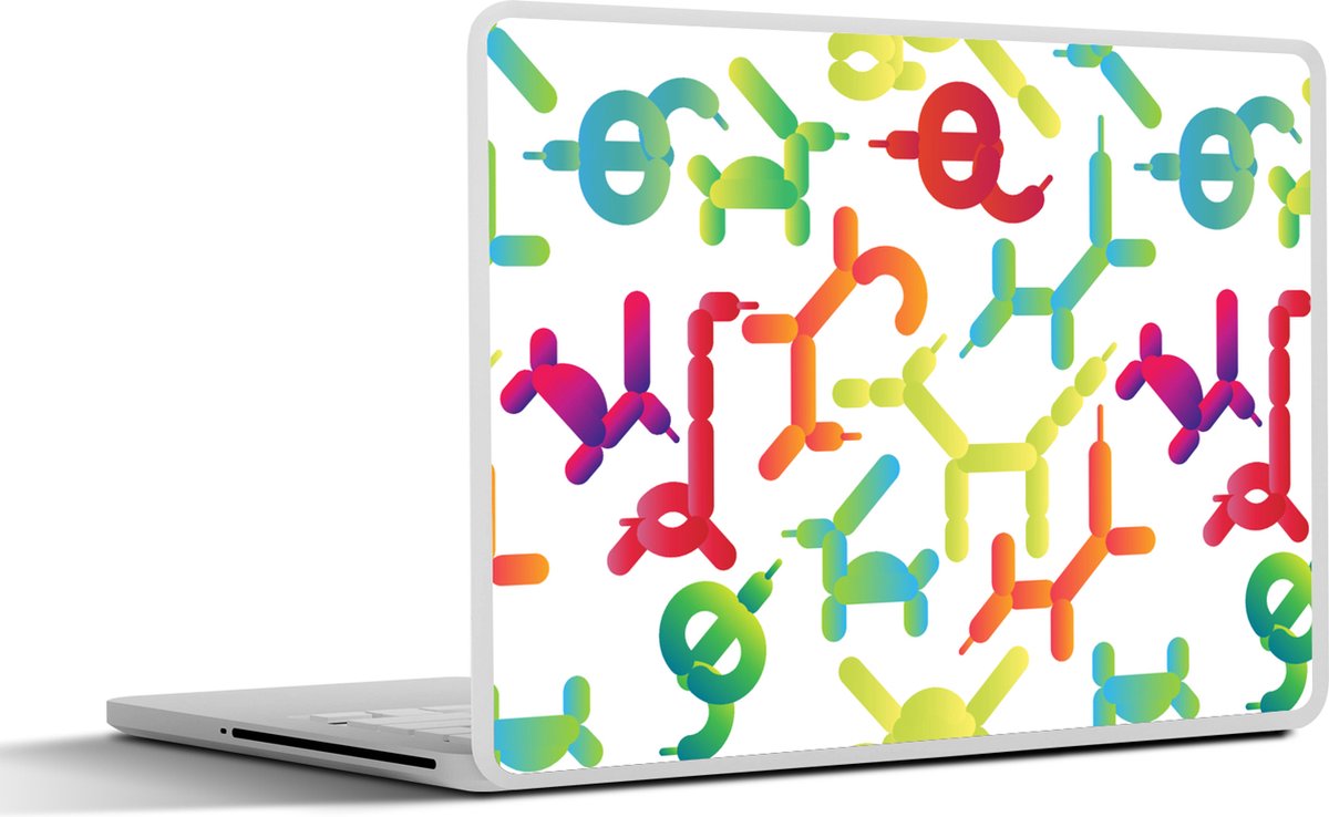 Laptop sticker - 10.1 inch - Ballon - Patronen - Dieren - 25x18cm - Laptopstickers - Laptop skin - Cover