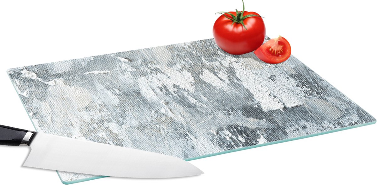Glazen Snijplank - 39x28 - Verf - Industrieel - Design - Snijplanken Glas