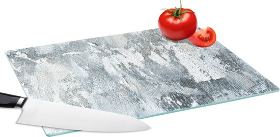 Glas-Schneidebrett 80x52cm Mit Abstraktem Acryl-Küchen-Kunstmotiv - Hitzebeständig, Rutschfest - Neu
