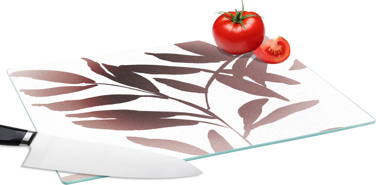 Glazen Snijplank - 39x28 - Bladeren - Design - Abstract - Snijplanken Glas