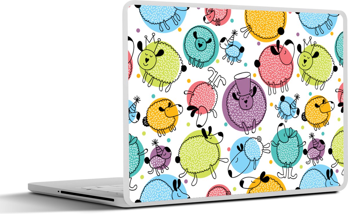 Laptop sticker - 13.3 inch - Schapen - Stippen - Patronen - 31x22,5cm - Laptopstickers - Laptop skin - Cover