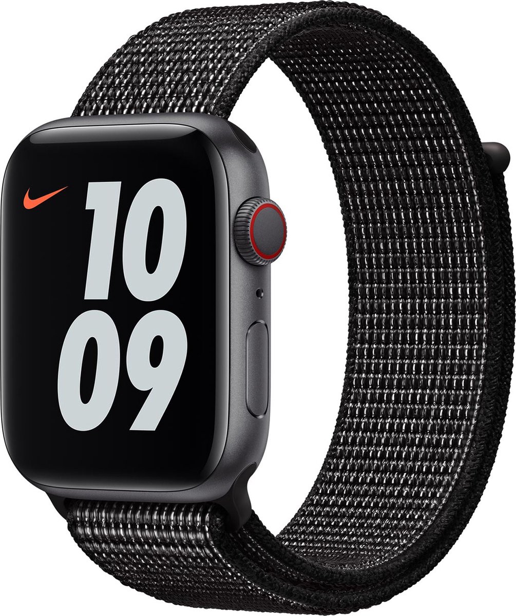 Apple 44Mm Nike Sport Loop - Horlogebandje - Standaard (Past Of Polsen Van 145 - 220 Mm) - Zwart - Voor Watch (42 Mm 44 Mm)