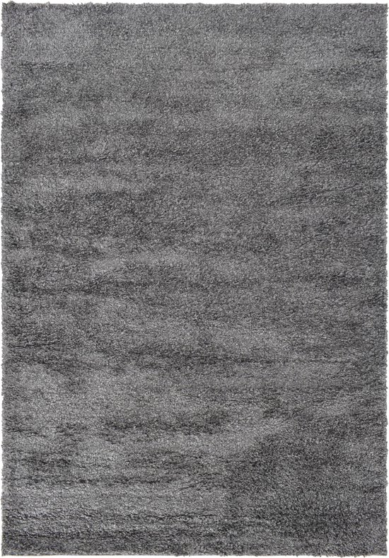 Vercai Rugs Parma Collectie - Hoogpolig Vloerkleed - Shaggy Tapijt voor Woonkamer - Polyester - Grijs - 80x150 cm