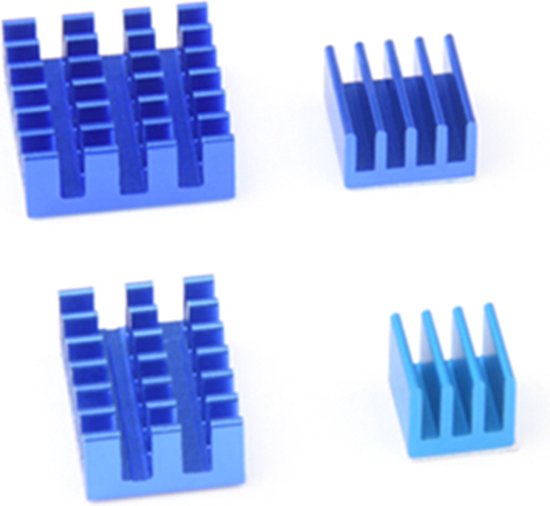 Heatsinkset voor de Raspberry Pi 4 Blauw